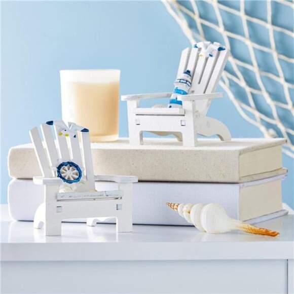 Juvale Set of 4 Mini Beach Chair for Bathroom, Nautical Home Deco - Picture 3 of 8